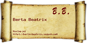 Berta Beatrix névjegykártya